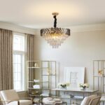 Modern Crystal Chandelier Gold,24" Round Crystals Chandeliers for Dining Room To... - Image 7
