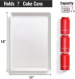 4-Pack Plastic 16" x 11" Large White Serving Trays Set - Reusable Serving Platte... - Image 4