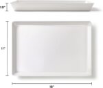 4-Pack Plastic 16" x 11" Large White Serving Trays Set - Reusable Serving Platte... - Image 6