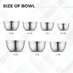 Avador Premium Stainless Steel Mixing Bowls, Set of 7 EXTRA Large Stainless Stee... - Image 3