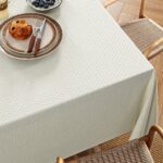 MIULEE Ivory Linen Cotton Table Cloth Rectangle Tablecloth Spring Waterproof Spi... - Image 3