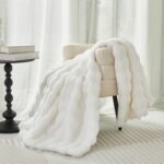 Faux Fur Throw Blanket for Couch Cozy Fuzzy Soft Plush Thick Fluffy Fleece Bubbl... - Image 5