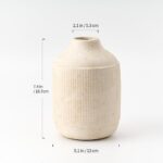 SIDUCAL Ceramic Rustic Farmhouse Vase | 7 Inch Pottery Decorative Flower Sand Gl... - Image 4