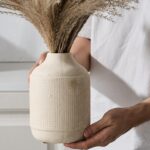SIDUCAL Ceramic Rustic Farmhouse Vase | 7 Inch Pottery Decorative Flower Sand Gl... - Image 5