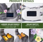 Solar Garden Statue Cat Figurine, Resin Solar Lights with Flower Decor for Outsi... - Image 7