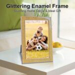 Enamel Picture Frames 4x6, 4 by 6 Gold Glittering Photo Frame with Real Glass & ... - Image 5