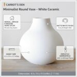 Carrot's Den White Round Vase - Minimalist Nordic, Japandi, Mid Century Modern H... - Image 4