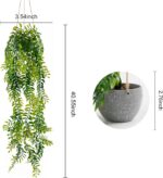 2PCS Artificial Hanging Trailing Plants in Pots,Realistic Faux Small Persian Lea... - Image 5