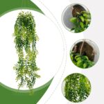 2PCS Artificial Hanging Trailing Plants in Pots,Realistic Faux Small Persian Lea... - Image 7