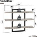Bestier Floating Shelves for Wall, 32 inch Kitchen Shelves Wall Mounted, 3 Tier ... - Image 3