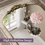 Arched Wall Mirror, 24" x 36" Vintage Carved Bathroom Mirror with Antique Bronze... - Image 5