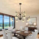2 Tier Vintage Crystal Chandelier, 41-inch Black Victorian Chandelier 12-Light, ... - Image 6