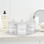 Volisnova 2 Pack Farmhouse Apothecary Jars with Lids - Glass Qtip Dispensers and... - Image 4