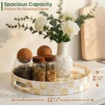CHI AN HOME 12.6 Inch Capiz Shell Round Decorative Tray with Handles, Large Roun... - Image 4