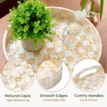 CHI AN HOME 12.6 Inch Capiz Shell Round Decorative Tray with Handles, Large Roun... - Image 5