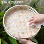 CHI AN HOME 12.6 Inch Capiz Shell Round Decorative Tray with Handles, Large Roun... - Image 6