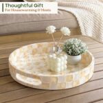CHI AN HOME 12.6 Inch Capiz Shell Round Decorative Tray with Handles, Large Roun... - Image 9