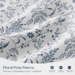 Rinwoc Modern Farmhouse Leaf and Floral Print Blackout Curtains Set of 2 Panels ... - Image 3