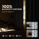 Rinwoc Modern Farmhouse Leaf and Floral Print Blackout Curtains Set of 2 Panels ... - Image 4