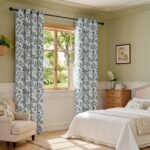Rinwoc Modern Farmhouse Leaf and Floral Print Blackout Curtains Set of 2 Panels ... - Image 6