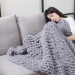Chunky Knit Blanket Throw, Cute Hand Knit Chenille Throw Blanket for Sofa & Home... - Image 6