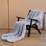Chunky Knit Blanket Throw, Cute Hand Knit Chenille Throw Blanket for Sofa & Home... - Image 7