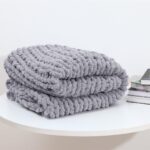 Chunky Knit Blanket Throw, Cute Hand Knit Chenille Throw Blanket for Sofa & Home... - Image 8