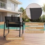 Gizoon Patio Chairs Set of 2, Patio Bistro Set 3PCS, Outdoor Patio Furniture Set... - Image 6