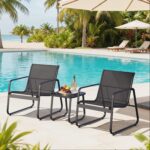 Gizoon Patio Chairs Set of 2, Patio Bistro Set 3PCS, Outdoor Patio Furniture Set... - Image 9