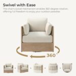 CHITA 3 Pieces Boho Patio Rattan Bistro Set, Outdoor Wicker Furniture Swivel Cha... - Image 3