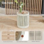 CHITA 3 Pieces Boho Patio Rattan Bistro Set, Outdoor Wicker Furniture Swivel Cha... - Image 4