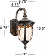 John Timberland Bellagio European Outdoor Carriage Light Fixture Bronze Metal 16... - Image 5