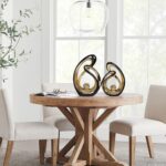 2 PCS Black Decor Accent Ceramic Statue Black and Gold Mid Century Modern Home D... - Image 5