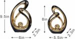 2 PCS Black Decor Accent Ceramic Statue Black and Gold Mid Century Modern Home D... - Image 8