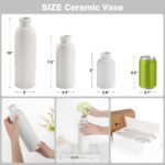 Small White Ceramic Vase Set of 3, Boho Modern White Flower Vase Room Decor, Far... - Image 3
