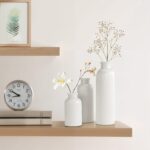 Small White Ceramic Vase Set of 3, Boho Modern White Flower Vase Room Decor, Far... - Image 5