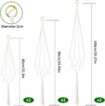 6pcs Macrame Hanging Baskets | Cotton Rope Hanging Basket for Plants | Boho Deco... - Image 3