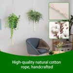 6pcs Macrame Hanging Baskets | Cotton Rope Hanging Basket for Plants | Boho Deco... - Image 4