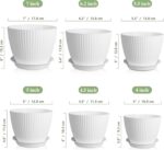 Meowell 7/6.2/5.5/5/4.5/4 inch Plant Pots, 6 Pack Flower Pots for Small Indoor O... - Image 3