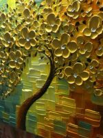 YaSheng Art - hand painted Wall Art, Modern Abstract 3D Textured Wall Art ,Golde... - Image 3