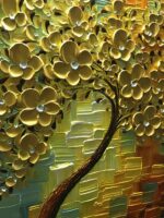 YaSheng Art - hand painted Wall Art, Modern Abstract 3D Textured Wall Art ,Golde... - Image 4