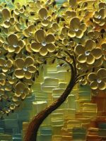 YaSheng Art - hand painted Wall Art, Modern Abstract 3D Textured Wall Art ,Golde... - Image 5