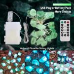 Natural Fluorite Crystal String Lights Indoor Color Change Novelty Geode Fairy D... - Image 3