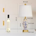 Chinoiserie Ceramic Table Lamps Set of 2 for Living Room Bedroom Bedside, Tradit... - Image 3