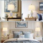 Chinoiserie Ceramic Table Lamps Set of 2 for Living Room Bedroom Bedside, Tradit... - Image 5