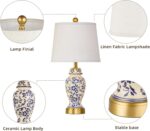 Chinoiserie Ceramic Table Lamps Set of 2 for Living Room Bedroom Bedside, Tradit... - Image 7