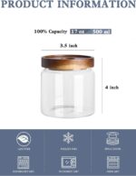 Kanwone Glass Storage Jars Set of 6, 17 Ounce Airtight Food Storage Containers w... - Image 3