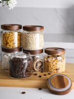 Kanwone Glass Storage Jars Set of 6, 17 Ounce Airtight Food Storage Containers w... - Image 4