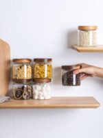 Kanwone Glass Storage Jars Set of 6, 17 Ounce Airtight Food Storage Containers w... - Image 5
