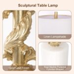 Sculptural Table Lamp Set of 2 for Living Room, 30" Tall Skinny End Table Lamps ... - Image 4